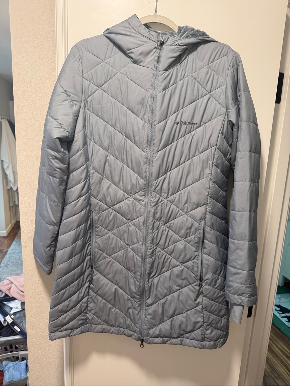 Columbia Quilted Hooded Puffer Coat- mid-length